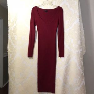 Scoop neck sweater dress